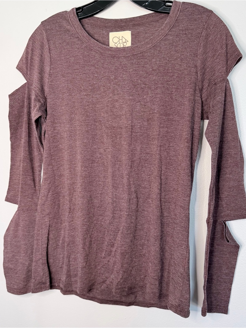 Chaser Women's Dusty Mauve Cutout Long Sleeve Top